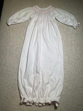 Beaufort Bonnet Sweetly Smocked Greeting Gown - Worth Ave White/Palm Beach Pink