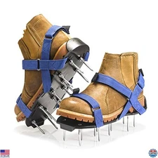 Envy Green Lawn Aerator Shoes – Pre-Assembled X-Strap Spike Footwear for Care