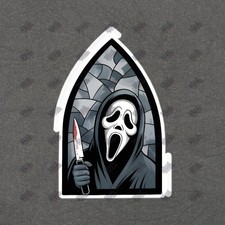 Ghost Face Sticker Scream Movie Inspired Horror Art Dark Cloaked 8982