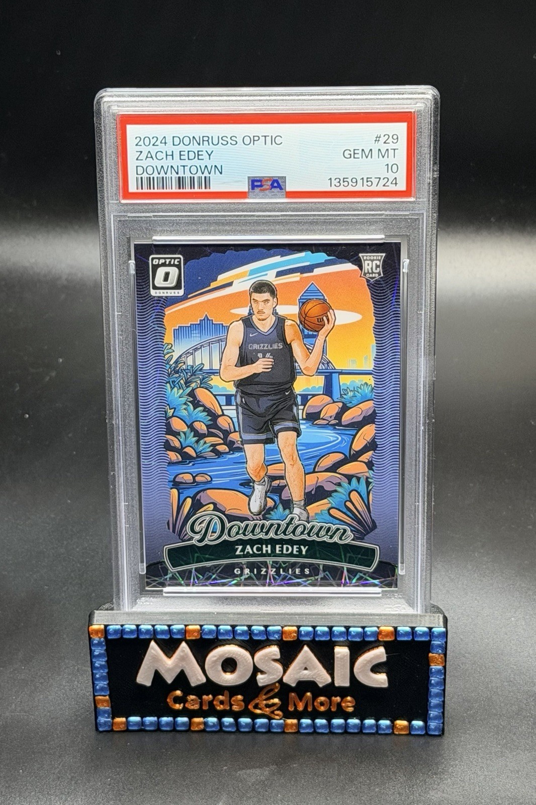 2024-25 Panini Donruss Optic PSA 10 GEM MT Zach Edey Downtown Rookie RC SSP