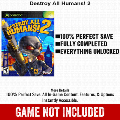 Destroy All Humans! 2 100% Unlocked All Items Xbox USB Save File