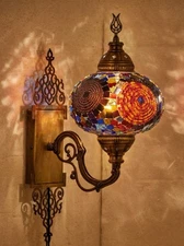 Turkish Moroccan Mosaic Plug-in Wall Sconce Lamp