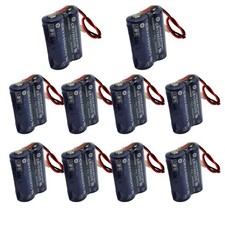 10pcs 2CR17450 3V 2600mAh PLC Industrial Control Battery w/ Plug New
