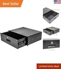 Compact 19 Inch Rack Mount Cabinet Case with Lockable Drawer - 3U Metal Storage