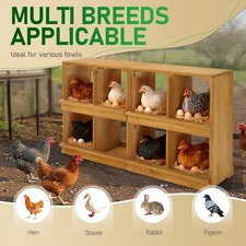 Wooden Chicken Nesting Box, 3-8 Hole Egg Laying Box for Chicken Coop Garden