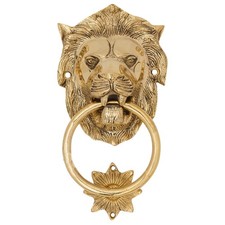 Batacchio ferro leone stile antico 22cm ottone