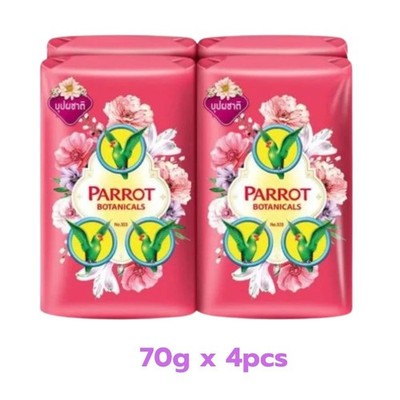 Body Bars Soap Parrot Flora Thai Herbal Botanicals Flower Scent 70g x 4pcs