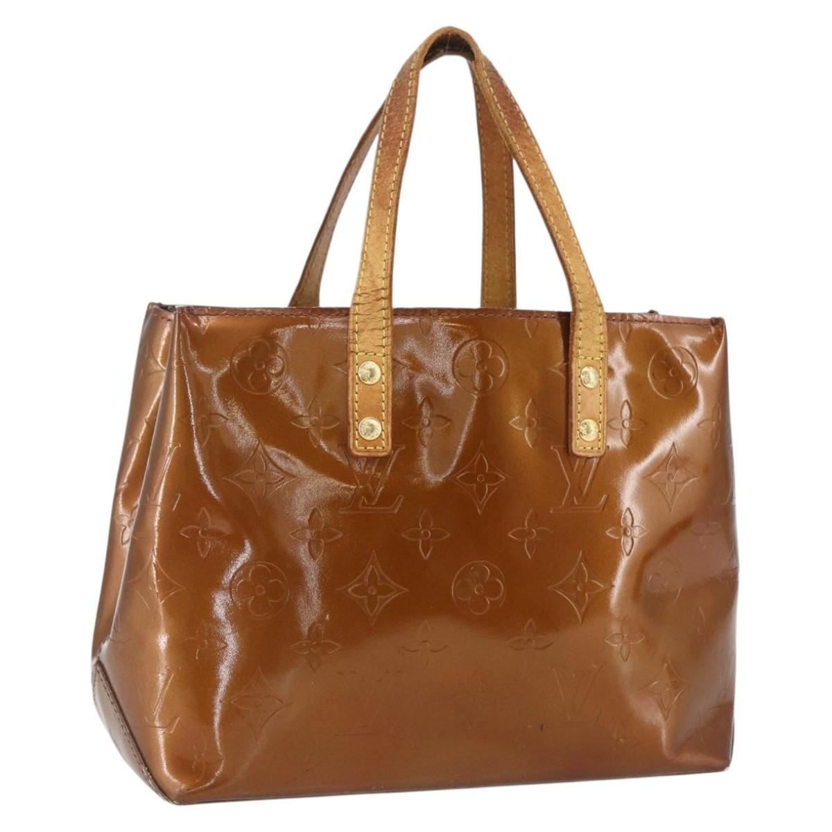 LOUIS VUITTON Monogram Vernis Reade PM Hand Bag Bronze M91146 LV Auth ka1278