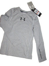 UNDER ARMOUR COLDGEAR Kids size 4 Gray Baselayer Long Sleeve Crewneck Shirt