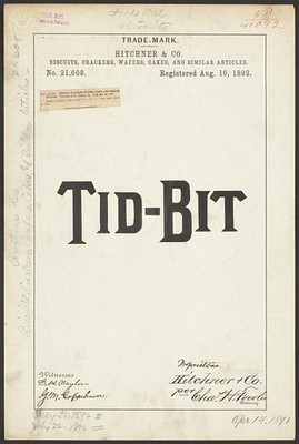 Hitchner & Co. for Tid-Bit brand Biscuits, Crackers, Wafers, Cakes, and