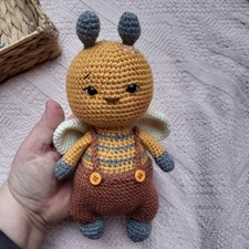 Hand crochet Bee toy  Stuffed animals  Plushie toys Amigurumi Home Decor Bee