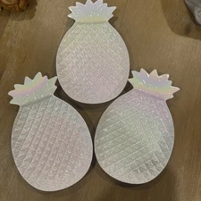 Pineapple Serving Tray Lot Of 3