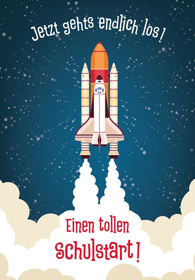Schulanfang – Einschulung - Glückwunschkarte im Format 11,5x17cm mit Umschlag -