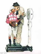 Norman Rockwell equestrian print "WEIGHING IN" 8"x10"  jockey horserace Weigh In