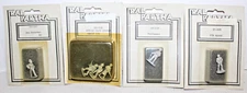 Ral Partha Miniatures Pewter Figures 20-009 20-110 20-405 20-107 Mint on Cards