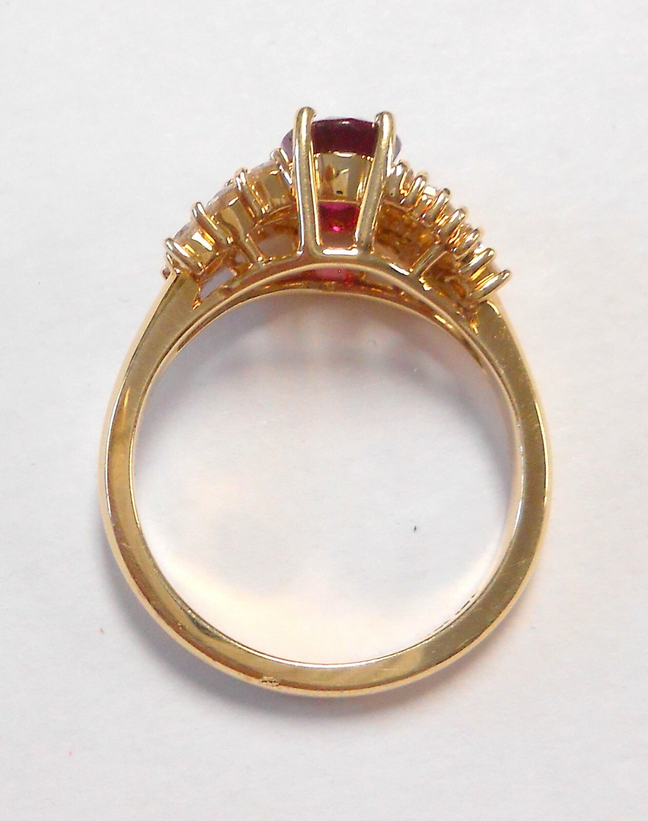 Beautiful 7x5 Ruby & Diamond Round Baguette 14K Y… - image 8