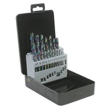 Image of Siegen Hss Drill Bit Set 19 Piece Titanium Coated Metric Drill Bits Bit Sets