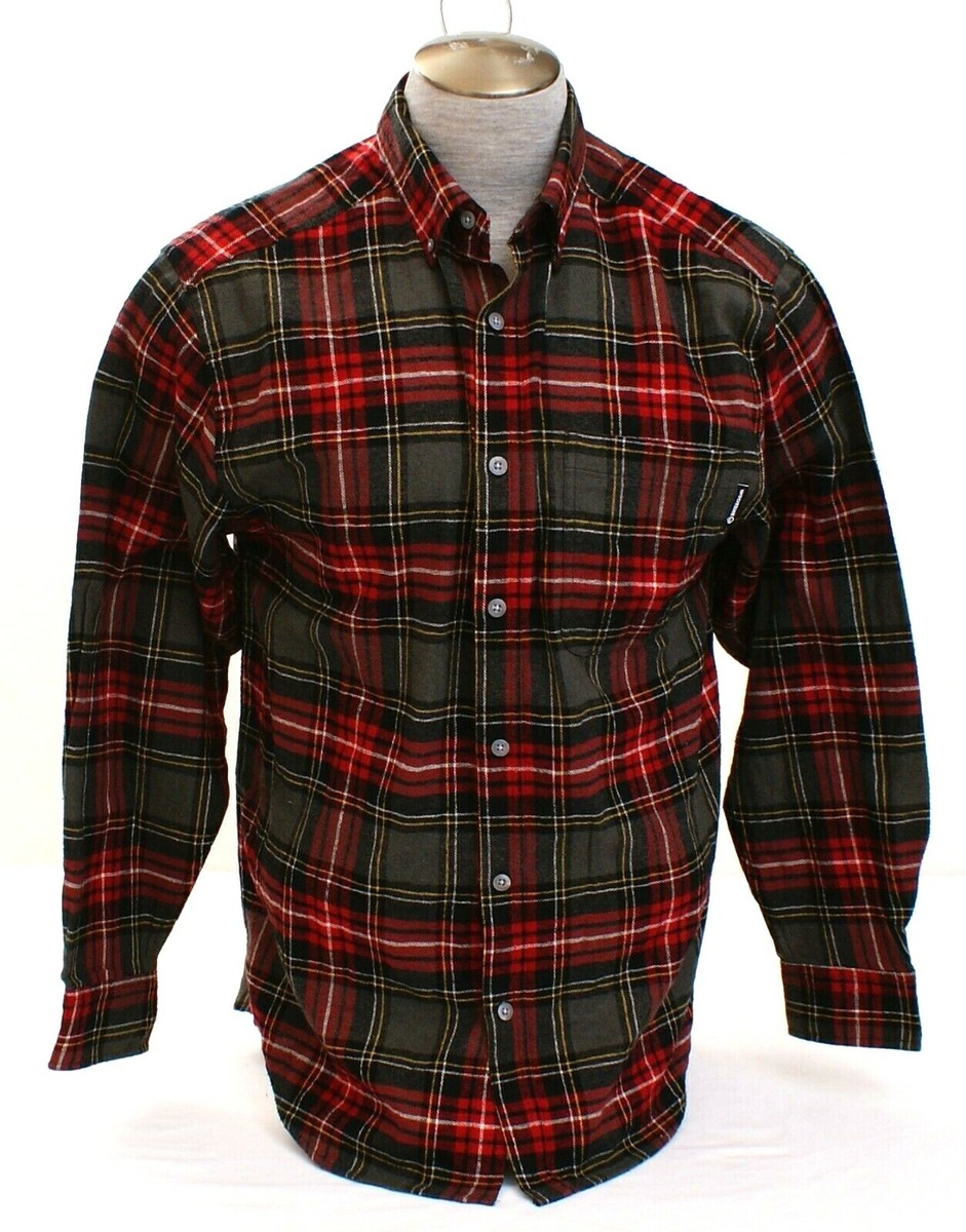 Wolverine Red Gray Plaid Button Front Flannel Shirt Men's NWT