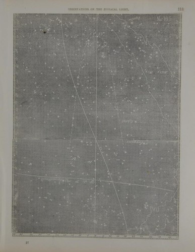 Antique Astronomy Map Zodiacal Light US Navy Frigate Mississippi Original 1850's