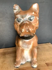 Vintage BOSTON TERRIER Concrete Dog Cement Yard Garden Statue 12" high 16 lbs.