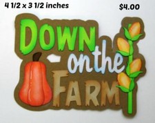 DOWN ON FARM TITLE boy girl scrapbook premade paper piecing by Rhonda
