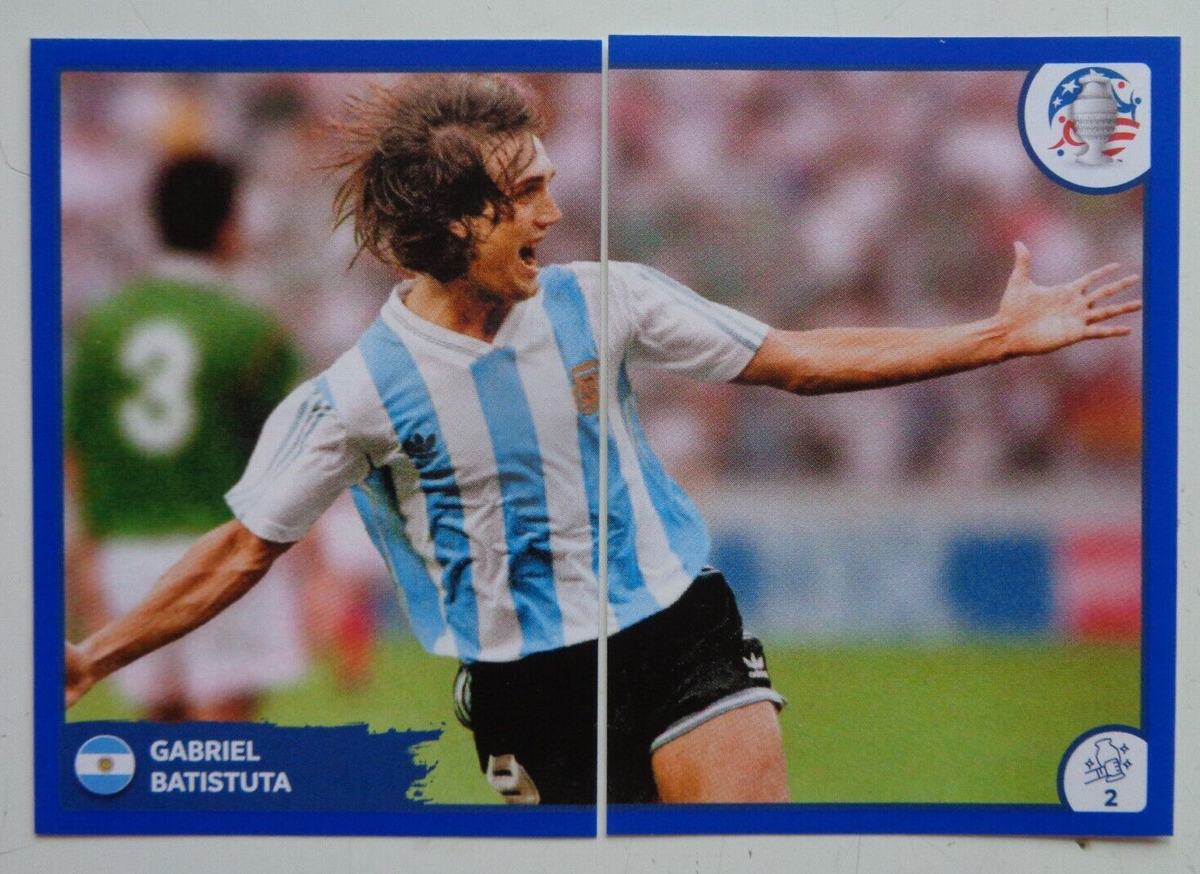 G Batistuta Legend leg 1 PANINI Blue Parallel RARE Sticker USA