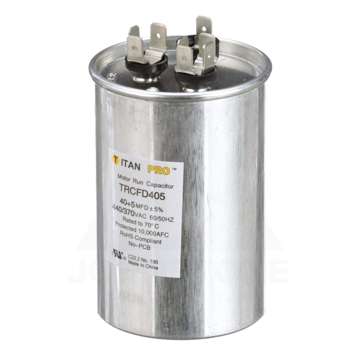 TitanPro TRCFD405 HVAC Round Dual Motor Run Capacitor. 40/5 MFD/UF