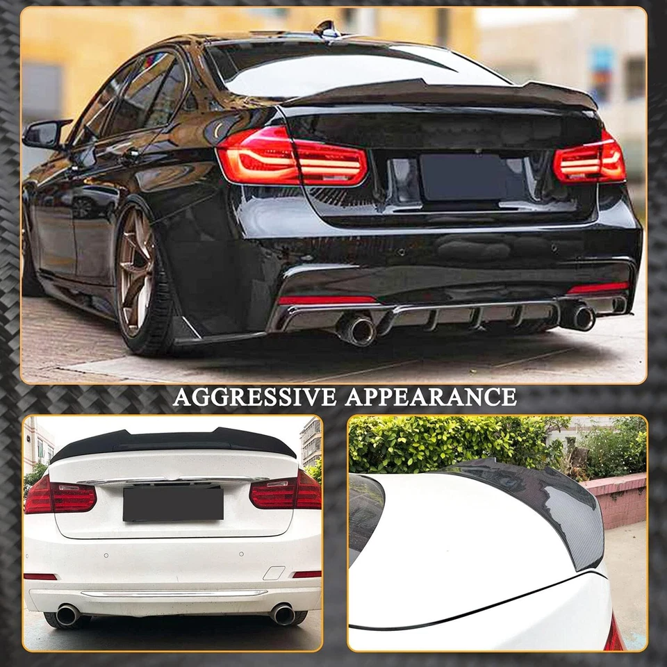 Carbon Fiber Rear Trunk Spoiler Lip Wing For BMW 3 Series F30 320i M3 Adjustable Foto 2 de 4