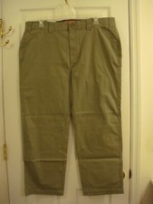 Men's Coleman Utility Olive Green Flat Front Khaki Pants Size 40 x 30 NEW
