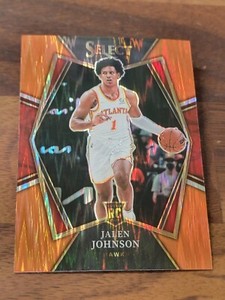 2021-22 JALEN JOHNSON PANINI SELECT PREMIER LEVEL #200 RC ORANGE FLASH PRIZM