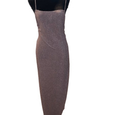 Reformation M Brown Gold Sparkly Formal Dress