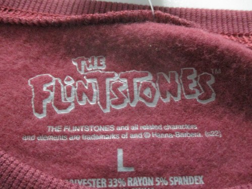 Flintstones Womens Sweatshirt Large Red Pullover Round Neck Polyester New - Picture 6 of 10