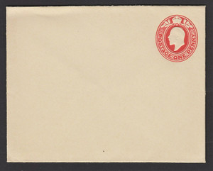 GB KEVII fine unused penny envelope with embossed head