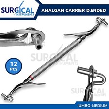12 Pcs Amalgam Carrier Double Ended Medium / Jumbo Dental Filling Set German Gr