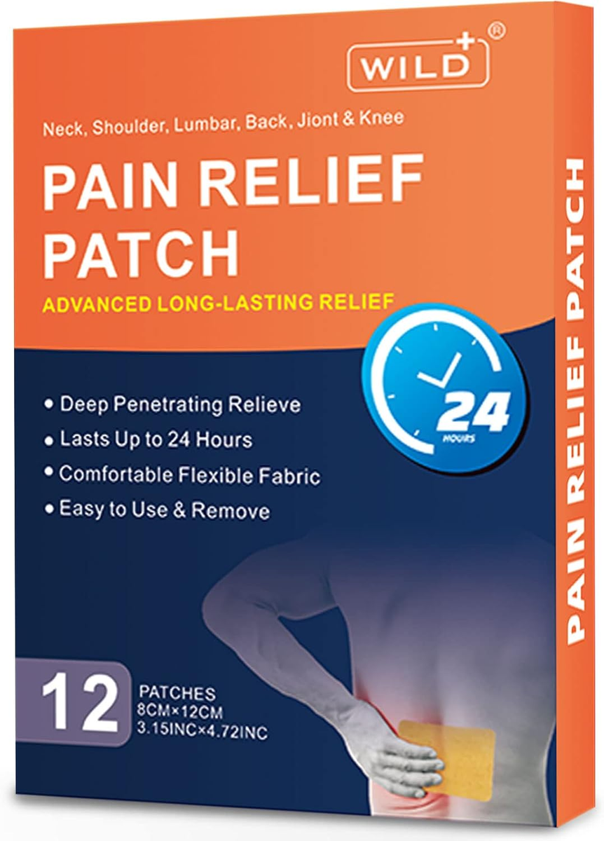WILD Heat Patches For Pain Relief, 20 Patches Adhesive Heat Pads