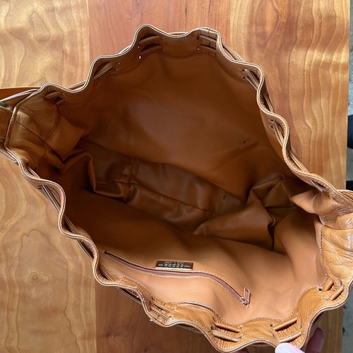 Vintage Cadaz Tan Leather Drawstring Purse - Picture 5 of 7