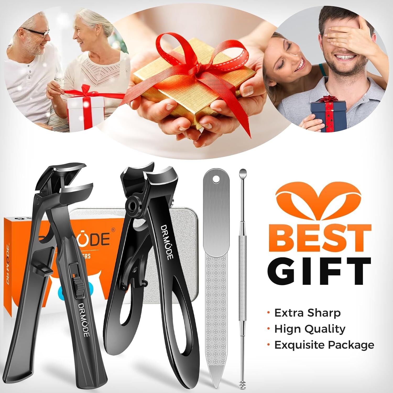 Toenail Clippers for Thick Nails for Seniors, Angled Head Long Handled Toe Na...