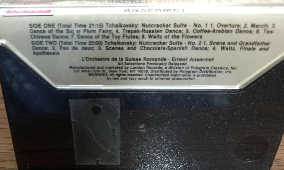 Tchaikovsky Nutcracker Suites 1 & 2 Ansermet Cassette Tape NEW - Image 3 of 4