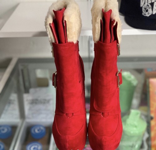 red high heel boots Liliana brand new size 8 - Picture 2 of 4