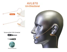 2PCS Tan Color Headset Mic Earhook Microphone  for Mipro Peavey Wireless