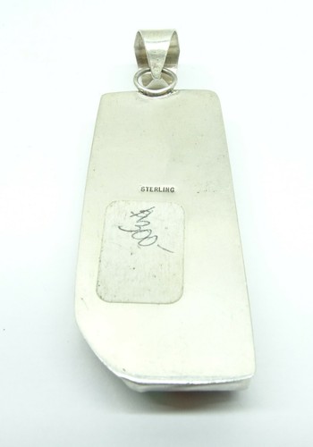 Navajo Sterling Silver 925 Pendant w/Multistones (Coral/Turquoise/Opal/Onyx) - Picture 3 of 7