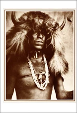 1976 Vintage Print Edward Curtis Sia Man Native Indigenous American Tribe