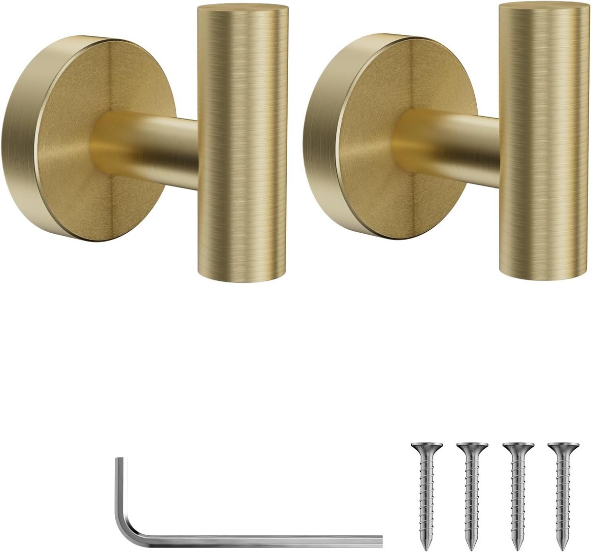 YUET Pcs Bathroom Towel Hook,Screw in Metal Coat Hooks Brushed