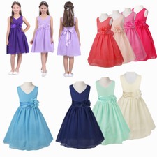 Kids Girls Ball Gown Prom Wedding Bridesmaid Princess Formal Maxi Tutu Dress
