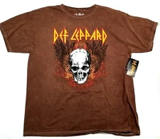 Men's Def Leppard Bioworld T-Shirt Skull/Wings Officially Licensed S-M-L