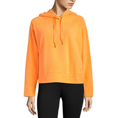 NWT XERSION WOMEN'S BRUSHED CROP FLEECE PULLOVER HOODIE PUMPKIN ORANG SIZ  XLARGE
