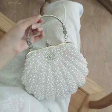 Shell Pearl Evening Bags Beading Bags Chain Prom Wedding Bridal Handbags Purse