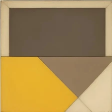 Medium Abstract Painting 2x2 ft. Post-Modernism Geometric Demrin Cubism II NEW