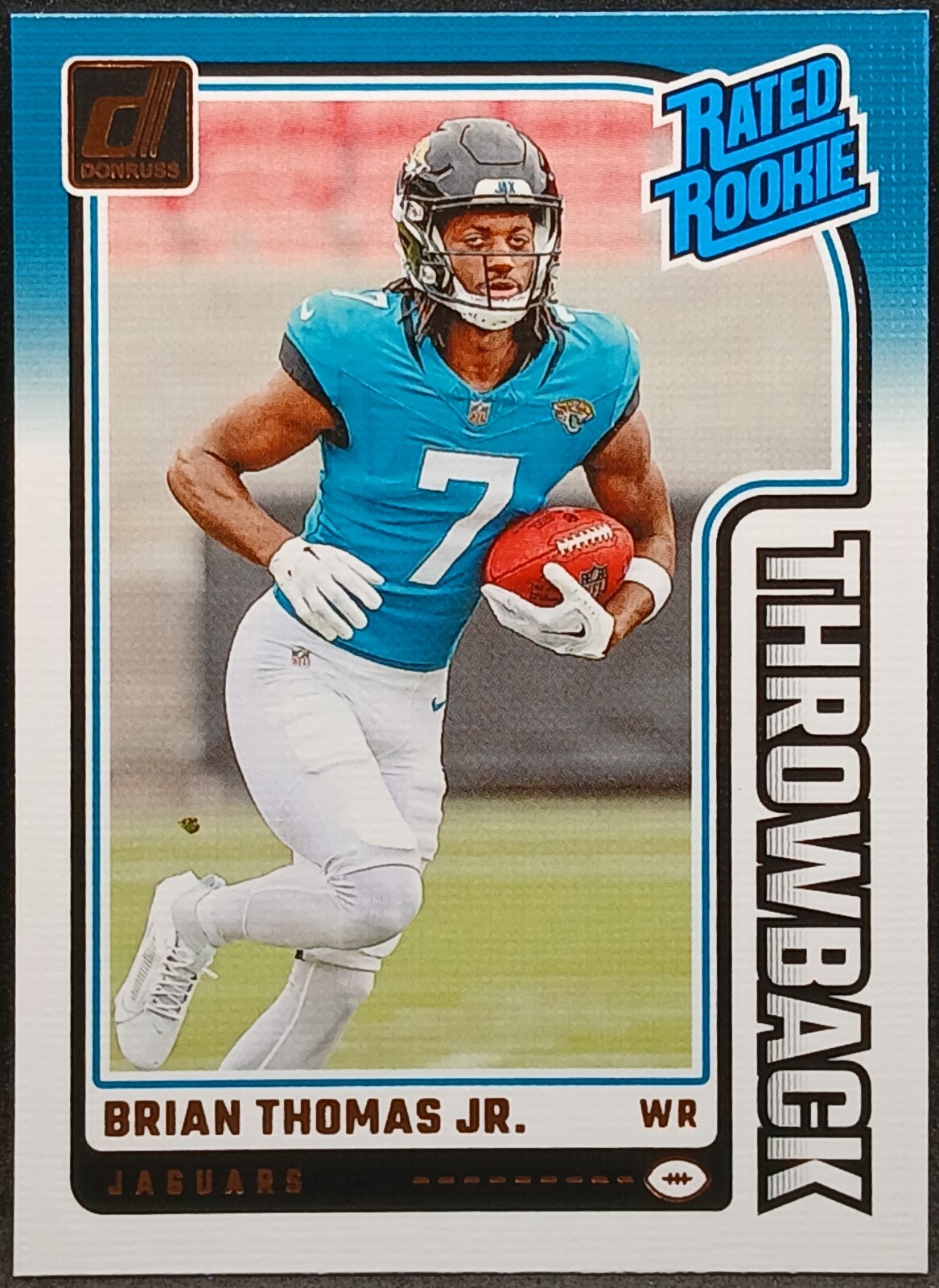 Brian Thomas Jr. 2024 Panini Donruss  #7 Throwback Rated Rookie (RC) Jaguars
