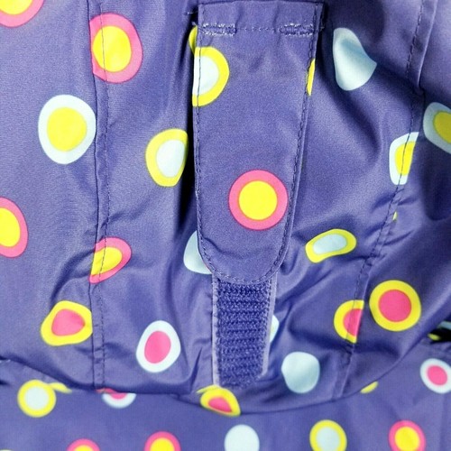 Lands End Raincoat Jacket Kids Girls Size Large 14 Purple Dots Hooded - Picture 8 of 12